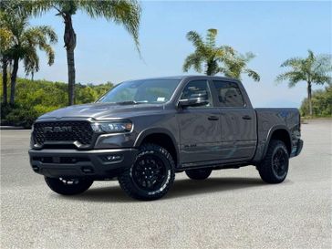 New 2026 RAM 1500 Rebel Crew Cab 4x4 5'7' Box in a Granite Crystal Metallic Clear Coat exterior color and Blackinterior. Southbay Chrysler Jeep Dodge Ram (424) 404-5521 pixelmotiondemo.com 