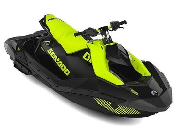 2023 Seadoo PWC SPARK TRIXX 90 GN 3UP IBR  in a Manta Green exterior color. New England Powersports 978 338-8990 pixelmotiondemo.com 