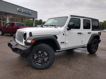 2023 Jeep Wrangler 4-door Sport Altitude 4x4 in a Bright White Clear Coat exterior color and Blackinterior. Weeks Chrysler - Jeep Dodge 618-603-2267 weekschryslerjeep.com 