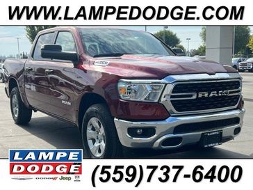 2024 RAM 1500 Big Horn Crew Cab 4x4 5'7' Box in a Delmonico Red Pearl Coat exterior color and Diesel Gray/Blackinterior. Lampe Chrysler Dodge Jeep RAM 559-471-3085 pixelmotiondemo.com 