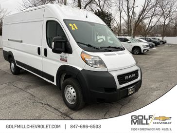 2021 RAM ProMaster Cargo Van  in a Bright White Clear Coat exterior color and Blackinterior. Glenview Luxury Imports 847-904-1233 glenviewluxuryimports.com 