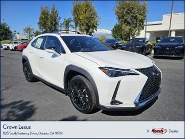 2024 Lexus UX 250h in a Eminent White Pearl exterior color and Black NuLuxe (R) and Black washi dash triminterior. Ontario Auto Center ontarioautocenter.com 