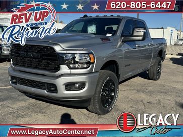 2024 RAM 2500 Big Horn Crew Cab 4x4 6'4' Box in a Billet Silver Metallic Clear Coat exterior color and Blackinterior. Legacy Auto Center 620-315-9264 legacyautocenter.net 