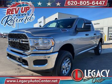 2024 RAM 2500 Tradesman Crew Cab 4x4 6'4' Box in a Billet Silver Metallic Clear Coat exterior color and Blackinterior. Legacy Auto Center 620-315-9264 legacyautocenter.net 