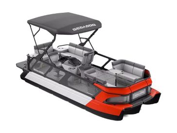 2024 Seadoo PB SWT CRUISE 21 170 CAT  in a Lava Red exterior color. New England Powersports 978 338-8990 pixelmotiondemo.com 