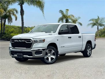 New 2026 RAM 1500 Tradesman Crew Cab 4x4 5'7' Box in a Bright White Clear Coat exterior color and Blackinterior. Southbay Chrysler Jeep Dodge Ram (424) 404-5521 pixelmotiondemo.com 