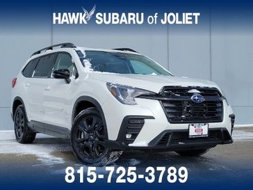 2023 Subaru Ascent Onyx Edition in a Crystal White Pearl exterior color and Grayinterior. Glenview Luxury Imports 847-904-1233 glenviewluxuryimports.com 