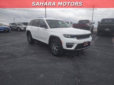 2024 Jeep Grand Cherokee Limited 4x4 in a Bright White Clear Coat exterior color. Sahara Motors Inc 435-500-5052 saharamotorschryslerdodgejeep.com 