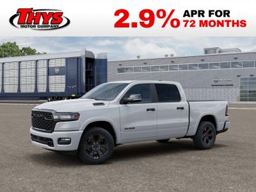 New 2026 RAM 1500 Big Horn Crew Cab 4x4 5'7' Box in a Bright White Clear Coat exterior color and -X9interior. Thys Motor Company 319-318-6640 thysmotorco.com 