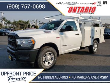 2021 RAM 2500 Tradesman in a Bright White Clear Coat exterior color and Diesel Gray/Blackinterior. Ontario Auto Center ontarioautocenter.com 