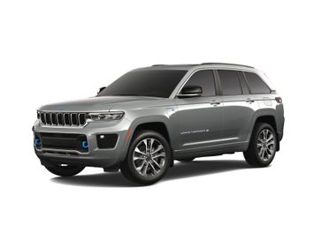 2023 Jeep Grand Cherokee Overland 4xe in a Silver Zynith exterior color and Global Blackinterior. Victor Chrysler Dodge Jeep Ram 585-236-4391 victorcdjr.com 