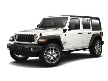 2024 Jeep Wrangler 4-door Sport S 4xe in a Bright White Clear Coat exterior color and Blackinterior. Victor Chrysler Dodge Jeep Ram 585-236-4391 victorcdjr.com 