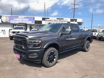 New 2026 RAM 2500 Rebel Crew Cab 4x4 6'4' Box in a Granite Crystal Metallic Clear Coat exterior color. Kamaaina Motors 1-808-746-7956 kamaainamotors.com 