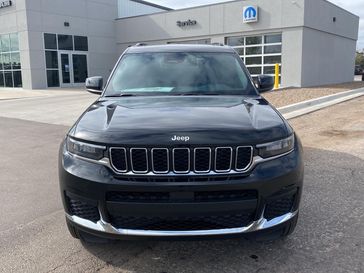 2025 Jeep Grand Cherokee L Laredo X 4x4 in a Diamond Black Crystal Pearl Coat exterior color and Blackinterior. Legacy Auto Center 620-315-9264 legacyautocenter.net 