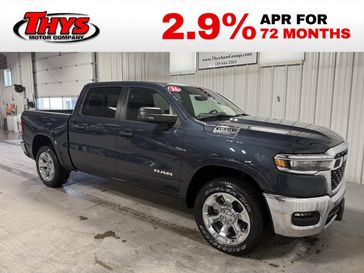 New 2026 RAM 1500 Big Horn Crew Cab 4x4 5'7' Box in a Forged Blue Metallic exterior color and Blackinterior. Thys Motor Company 319-318-6640 thysmotorco.com 