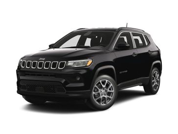 2024 Jeep Compass Latitude Lux 4x4 in a Diamond Black Crystal Pearl Coat exterior color. Victor Chrysler Dodge Jeep Ram 585-236-4391 victorcdjr.com 