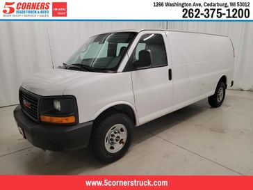 2008 GMC Savana Work Van in a Summit White exterior color and Medium Pewterinterior. 5 Corners Dodge Chrysler Jeep 262-228-4109 5cornersdodgechryslerjeep.net 