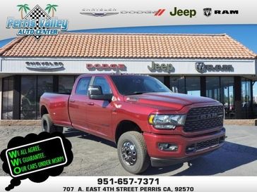 2024 RAM 3500 Big Horn Crew Cab 4x4 8' Box in a Delmonico Red Pearl Coat exterior color and Blackinterior. Perris Valley Chrysler Dodge Jeep Ram 951-355-1970 perrisvalleydodgejeepchrysler.com 