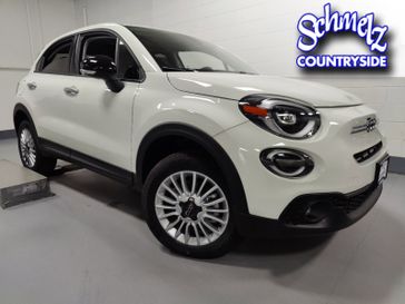 2023 Fiat 500x Pop Awd in a Bianco Gelato (White Clear Coat) exterior color and Black Heated Seatsinterior. Schmelz Countryside Alfa Romeo and Fiat (651) 968-0556 schmelzfiat.com 