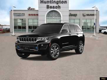 2023 Jeep Grand Cherokee 4xe Overland 4x4 in a Diamond Black Crystal Pearl Coat exterior color and Global Blackinterior. BEACH BLVD OF CARS beachblvdofcars.com 