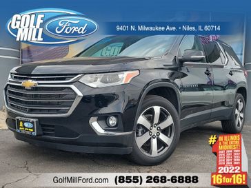 2021 Chevrolet Traverse LT Leather in a Mosaic Black Metallic exterior color and Jet Blackinterior. Glenview Luxury Imports 847-904-1233 glenviewluxuryimports.com 