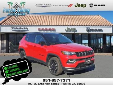 2024 Jeep Compass Latitude 4x4 in a Black Clear Coat exterior color and Blackinterior. Perris Valley Chrysler Dodge Jeep Ram 951-355-1970 perrisvalleydodgejeepchrysler.com 