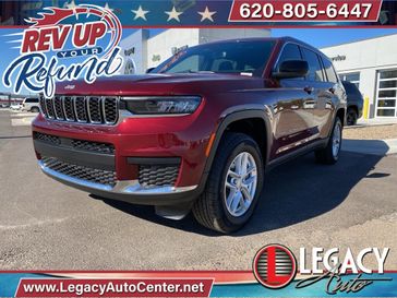 2025 Jeep Grand Cherokee L Laredo X 4x4 in a Velvet Red Pearl Coat exterior color and Blackinterior. Legacy Auto Center 620-315-9264 legacyautocenter.net 