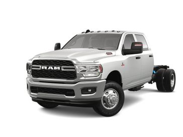 2023 RAM 3500 Tradesman Crew Cab Chassis 4x2 60' Ca in a Bright White Clear Coat exterior color and Diesel Gray/Blackinterior. McPeek's Chrysler Dodge Jeep Ram of Anaheim 888-861-6929 mcpeeksdodgeanaheim.com 
