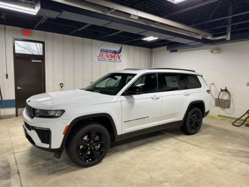 New 2026 Jeep Grand Cherokee L Limited 4x4 in a Bright White Clear Coat exterior color and Global Blackinterior. Jensen Chrysler Dodge Jeep Ram 507-354-0542 jensenchryslerdodgejeepram.com 
