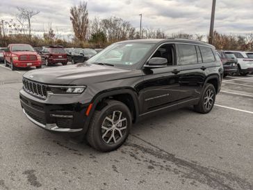 2024 Jeep Grand Cherokee L Limited in a Diamond Black Crystal Pearl Coat exterior color and Global Blackinterior. Don White's Timonium Chrysler Dodge Jeep Ram 410-881-5409 donwhites.com 