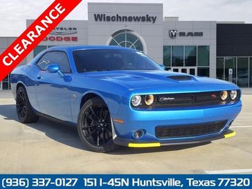 2023 Dodge Challenger R/T Scat Pack in a B5 Blue exterior color and Blackinterior. Wischnewsky Dodge 936-755-5310 wischnewskydodge.com 