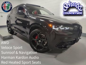 2024 Alfa Romeo Stelvio Veloce Premium AWD w/Activ Asst Vulcano Black Metallic
