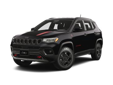 2024 Jeep Compass Trailhawk 4x4 in a Diamond Black Crystal Pearl Coat exterior color. Watson Ludington Chrysler 231-239-6355 
