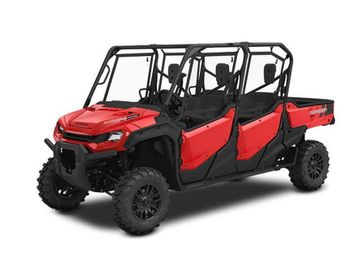 2023 Honda Pioneer 1000-6 Crew in a Red exterior color. Greater Boston Motorsports 781-583-1799 pixelmotiondemo.com 