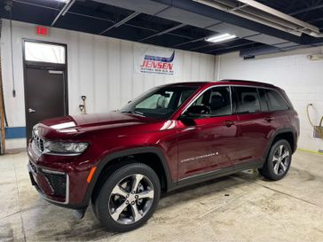 New 2026 Jeep Grand Cherokee Limited 4x4 in a Velvet Red Pearl Coat exterior color and Global Blackinterior. Jensen Chrysler Dodge Jeep Ram 507-354-0542 jensenchryslerdodgejeepram.com 