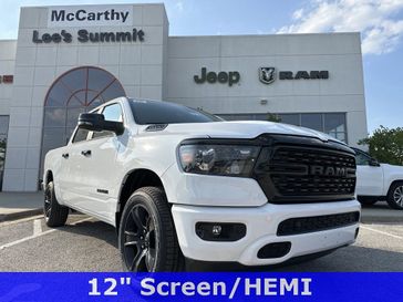 2024 RAM 1500 Big Horn Crew Cab 4x4 5'7' Box in a Bright White Clear Coat exterior color and Blackinterior. McCarthy Jeep Ram 816-434-0674 mccarthyjeepram.com 