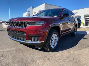 2025 Jeep Grand Cherokee L Laredo X 4x4 in a Velvet Red Pearl Coat exterior color and Blackinterior. Legacy Auto Center 620-315-9264 legacyautocenter.net 