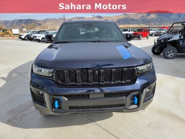 2024 Jeep Grand Cherokee Trailhawk 4xe in a Midnight Sky exterior color and Global Blackinterior. Sahara Motors Ely LLC 775-251-8145 saharamotorsely.com 