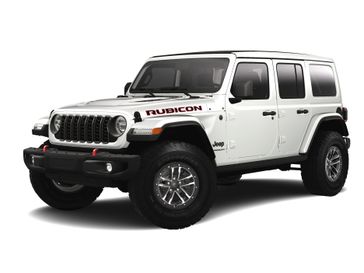 2024 Jeep Wrangler 4-door Rubicon X in a Bright White Clear Coat exterior color. Planet Chrysler Dodge Jeep Ram FIAT of Flagstaff (928) 569-5797 planetchryslerdodgejeepram.com 
