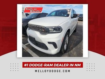 2023 Dodge Durango GT in a White Knuckle Clear Coat exterior color and Blackinterior. Melloy Dodge RAM FIAT 505-588-4459 melloydodge.com 