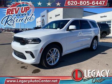 2022 Dodge Durango GT Plus in a White Knuckle Clear Coat exterior color and Blackinterior. Legacy Auto Center 620-315-9264 legacyautocenter.net 