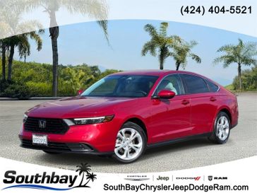 Used 2024 Honda Accord Sedan LX CVT in a Radiant Red Metallic exterior color and Grayinterior. Southbay Chrysler Jeep Dodge Ram (424) 404-5521 pixelmotiondemo.com 