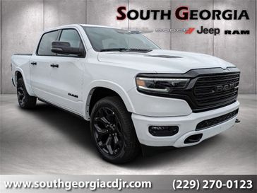 2024 RAM 1500 Limited Crew Cab 4x4 5'7' Box in a Bright White Clear Coat exterior color and Blackinterior. South Georgia CDJR 229-443-1466 southgeorgiacdjr.com 