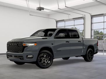 New 2026 RAM 1500 Big Horn Crew Cab 4x4 5'7' Box in a Billet Silver Metallic Clear Coat exterior color. Kamaaina Motors 1-808-746-7956 kamaainamotors.com 
