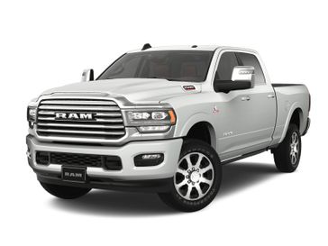 2024 RAM 2500 Limited Longhorn Crew Cab 4x4 6'4' Box in a Bright White Clear Coat exterior color and Cattle Tan/Blkinterior. J Star Chrysler Dodge Jeep Ram of Anaheim Hills 888-802-2956 jstarcdjrofanaheimhills.com 