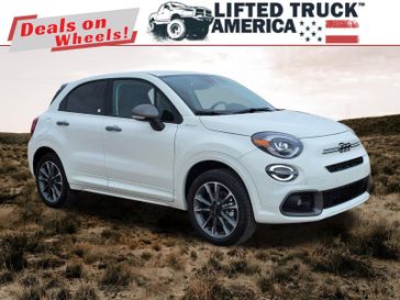2023 Fiat 500X Sport in a Bianco Gelato (White Clear Coat) exterior color and Blackinterior. Lifted Truck America 888-267-0644 liftedtruckamerica.com 