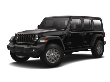 2024 Jeep Wrangler 4-door Sport S in a Black Clear Coat exterior color and Blackinterior. J Star Chrysler Dodge Jeep Ram of Anaheim Hills 888-802-2956 jstarcdjrofanaheimhills.com 