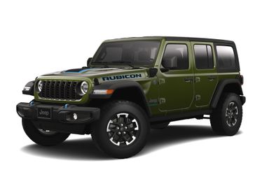 2024 Jeep Wrangler 4-door Rubicon 4xe in a Sarge Green Clear Coat exterior color and Blackinterior. J Star Chrysler Dodge Jeep Ram of Anaheim Hills 888-802-2956 jstarcdjrofanaheimhills.com 