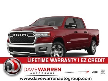 2025 RAM 1500 Big Horn Crew Cab 4x4 5'7' Box in a Delmonico Red Pearl Coat exterior color. Dave Warren Chrysler Dodge Jeep Ram (716) 708-1207 davewarrenchryslerdodgejeepram.com 