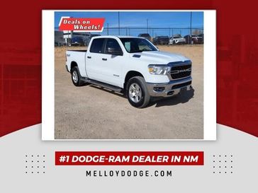 2023 RAM 1500 Big Horn Lone Star in a Bright White Clear Coat exterior color and Blackinterior. Melloy Dodge RAM FIAT 505-588-4459 melloydodge.com 